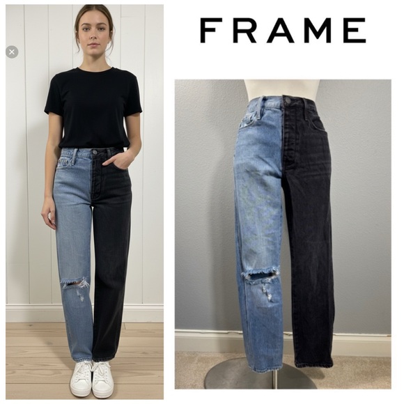 Frame Denim Denim - Frame Denim Le Sylvie Playtha Black Indigo Mix